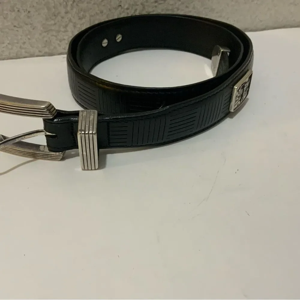 Onyx‎ Brighton Mens 36 Golf Belt  Black Leather Belt Metal Hardware